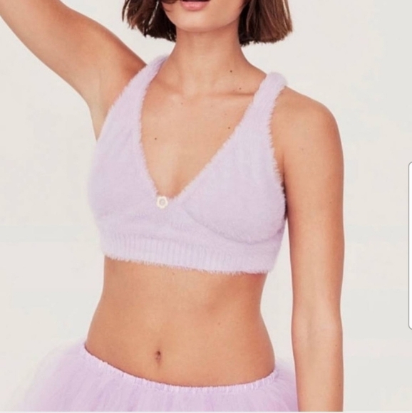 For Love And Lemons Tops - For Love And Lemons Lilac Fuzzy Devon Bralette Medium